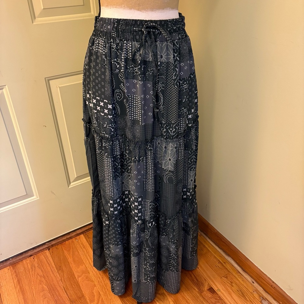 NWT BOHO Patchwork Maxi Skirt size M - Picture 5 of 14